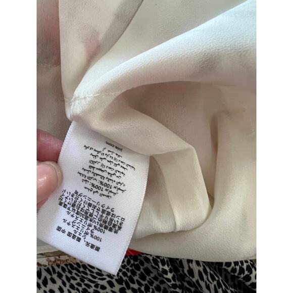 JOIE Halter Blouson Mini Dress Cream Red Floral Print M - Picture 9 of 11